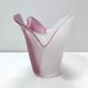 Stunning Double Color White and Pink Etched Murano Glass Vase, Italy, 1980s