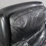 Danish Leather Swivel Lounge Chair by Werner Langenfeld for Esa Møbler, 1960s