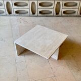 Square travertine coffee table by Giusti and Di Rosa for UP&UP