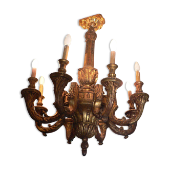 Chandelier in gilded wood 19th century