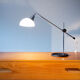 Lamp 70s chrome and opaline