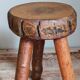 Tripod side stool solid wood Art-popular vintage