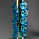 Pair of blue Murano glass lamps, twentieth century