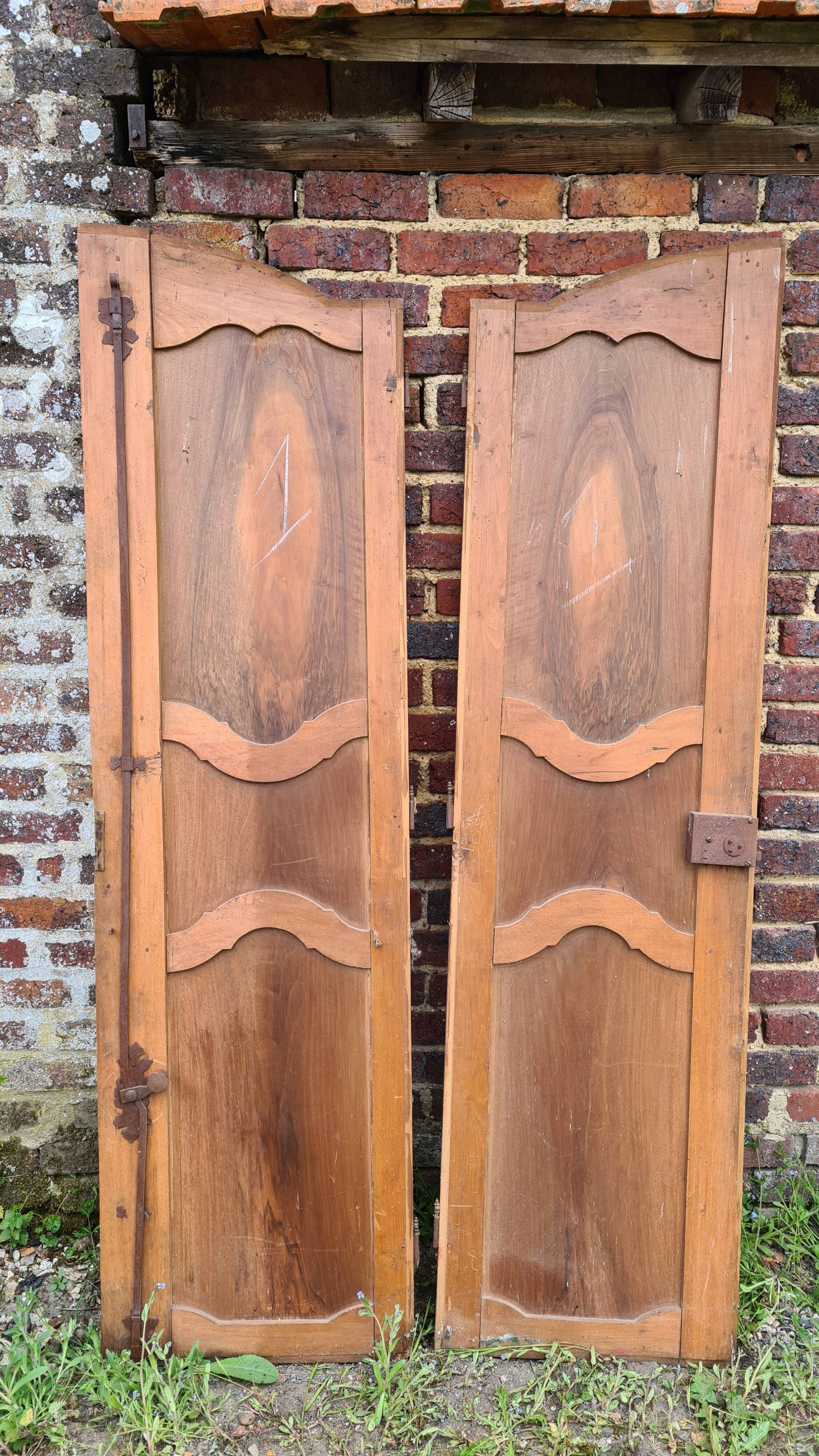 Pair of walnut doors
