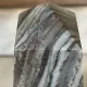 pair of obelisk bookends in grey/brown marble Art Deco style
