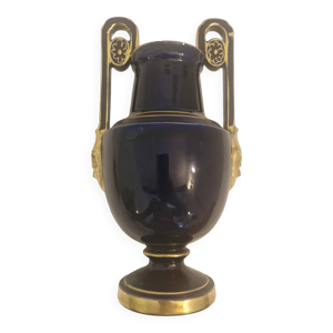 Vase amphore bleu cobalt