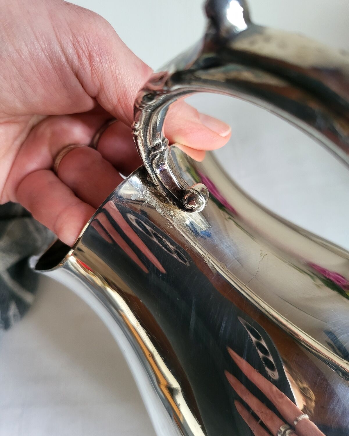 Old Silver-Plated Metal Jug