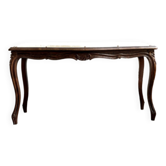 Piano bench in chiseled wood and beige mixed