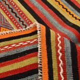 6x8 Red Blue Striped Vintage Kilim Rug  173x243Cm SK 33439