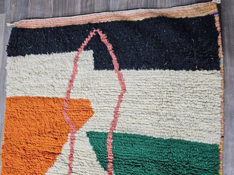 Tapis en laine coloré, tapis tribal 150/250cm