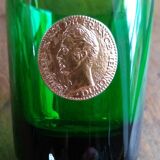 3 green aperitif glasses with medallion portrait of the kings of france dubonnet
