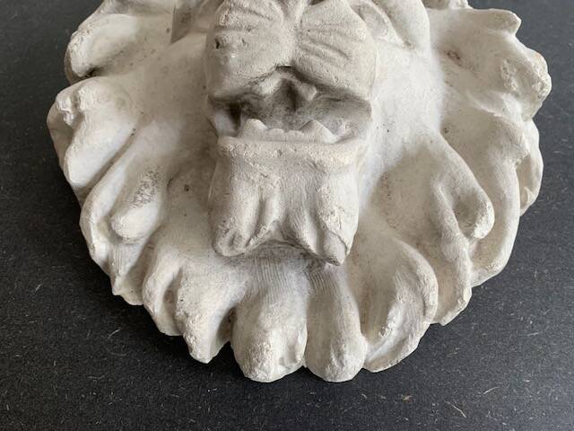 Plaster lion head, early 20th century, Academy of Fine Arts of Saint Gilles, Belgium