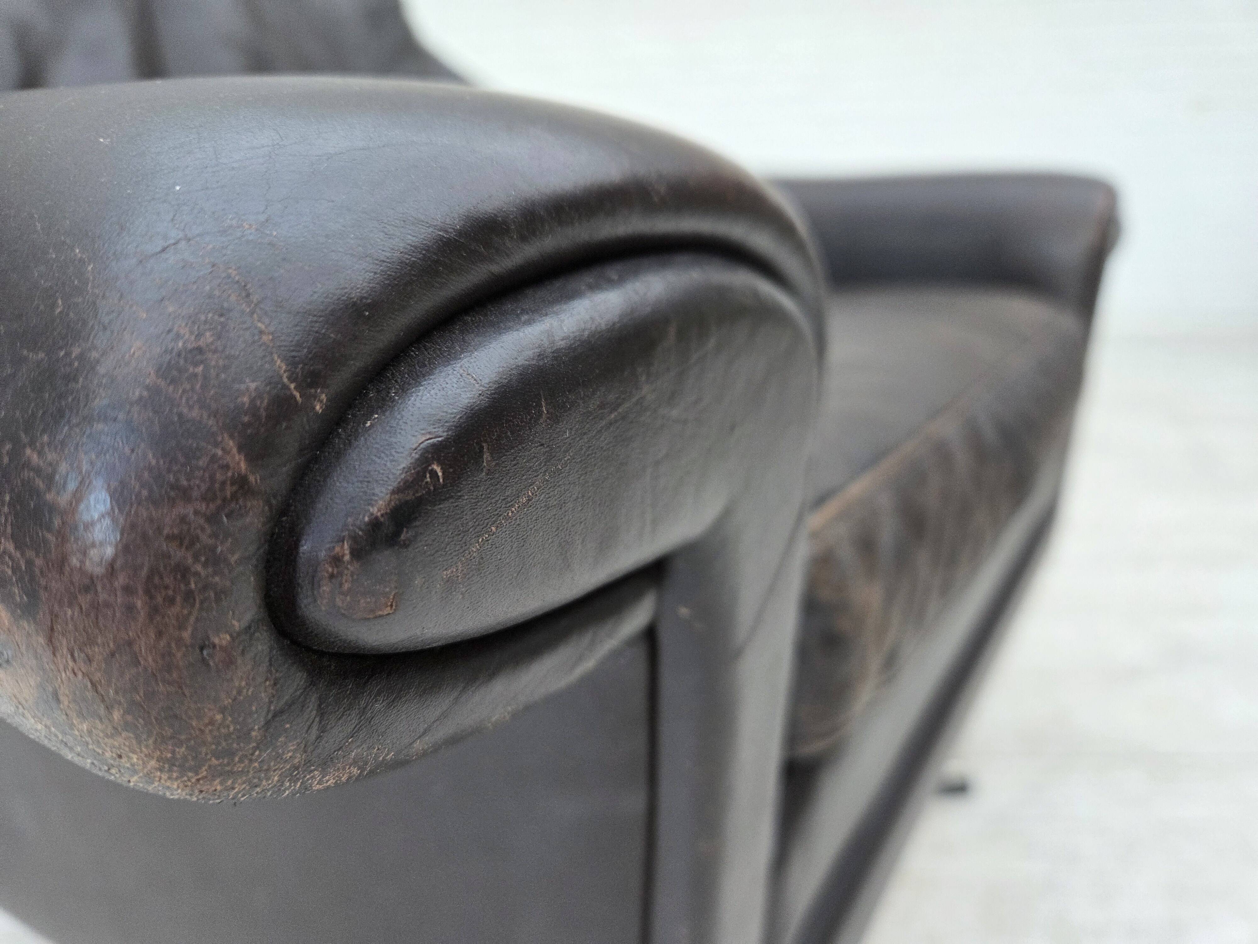1960s, Danish swivel armchair by Aage Christensen, leather.