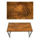 Folding dining room table with wooden tray and iron feet