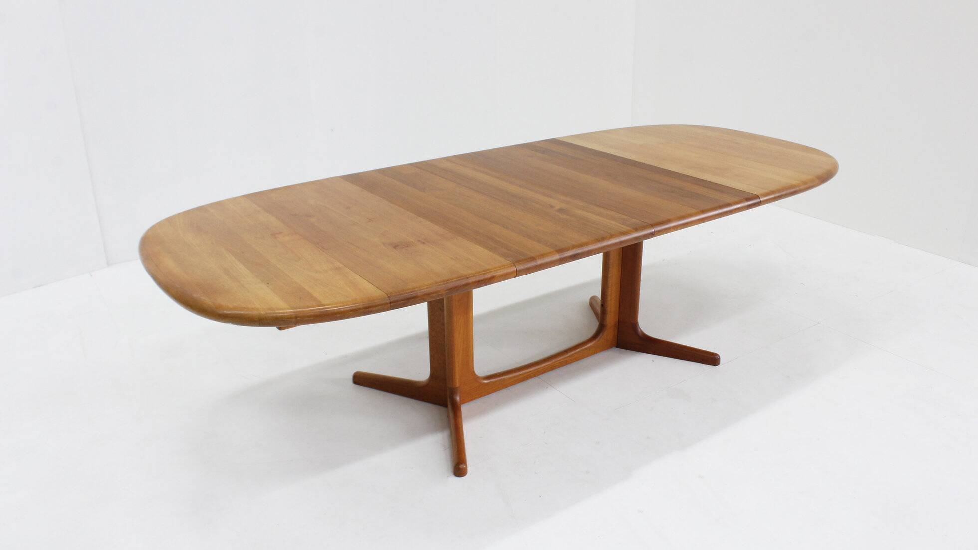 Vintage Glostrup Danish oval extendable dining table solid teak 1960s