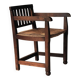 Handcrafted oak and straw armchair, France, circa 1950.