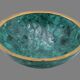 Malachite and brass cup