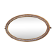 Vintage Bevelled Oval Wall Mirror Brass Wood Plastic