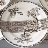 8 Terre de Fer dessert plates, 19th century
