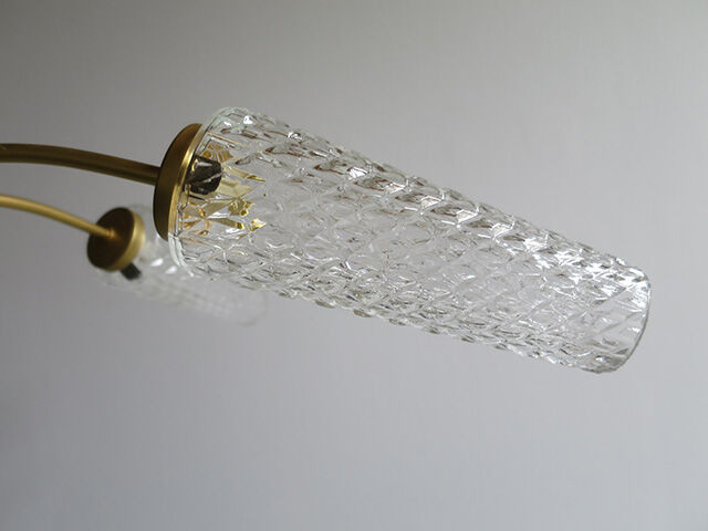 Luster 5 branches glass conical globes