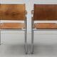 Pair of armchairs model admiral in chrome and leather  by Karin Mobring for Ikea, Sweden, 1970s