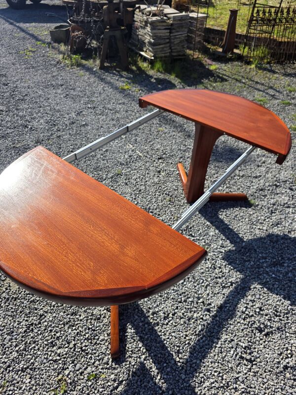Table Baumann extensible en teck des années 60 (2 rallonges )