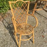 Dining table and 4 wicker chairs set