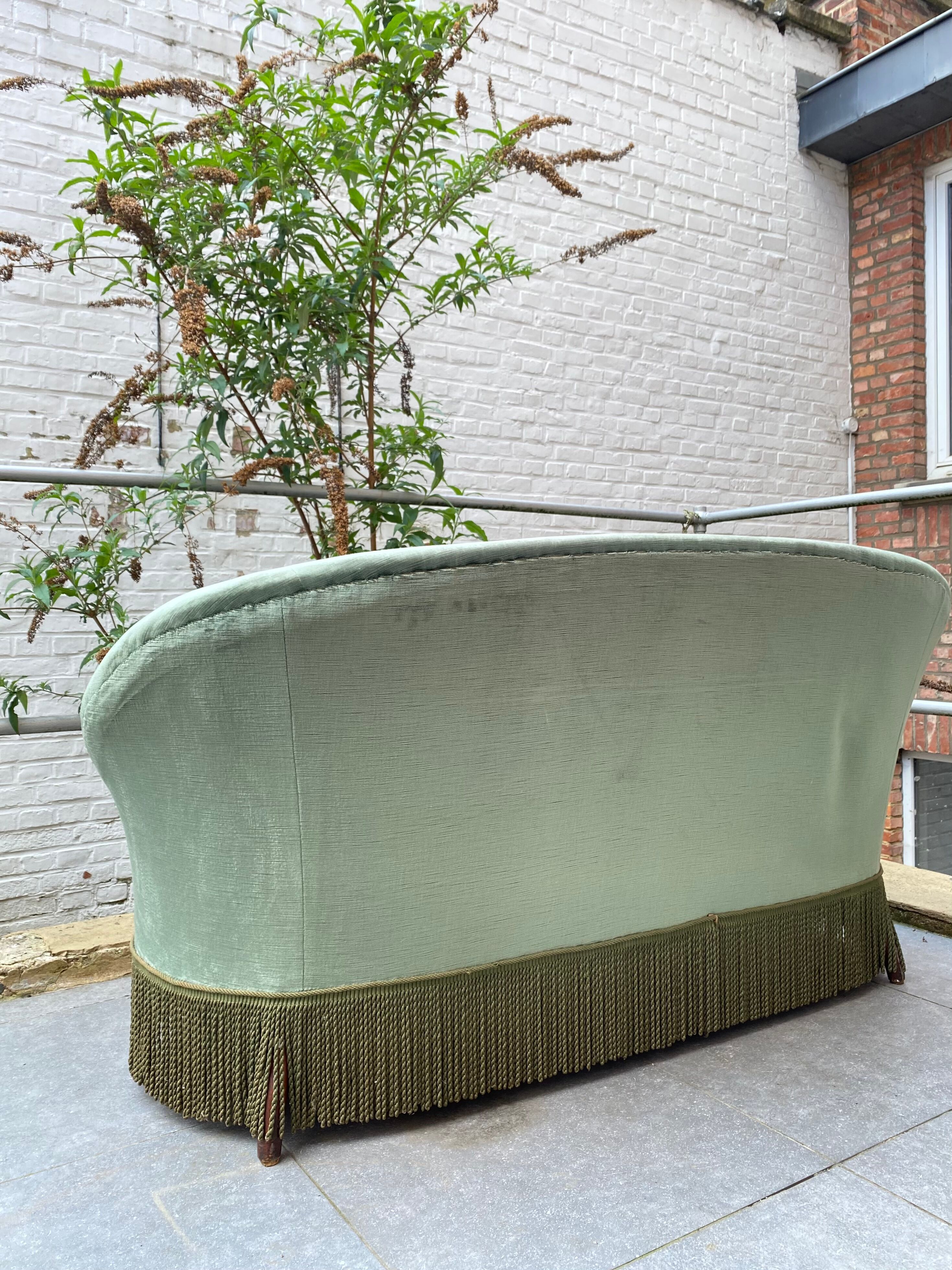 Water green velvet toad sofa