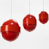 Series of 3 Scandinavian pendant lamps by Uno and Osten Kristiansson for Luxux