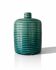 Duck blue ribbed glazed ceramic bottle vase – Mid-Century style