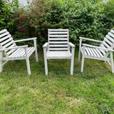 Set of 3 garden armchairs, 1950