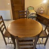 Table in solid cherry wood in Louis XV style.
