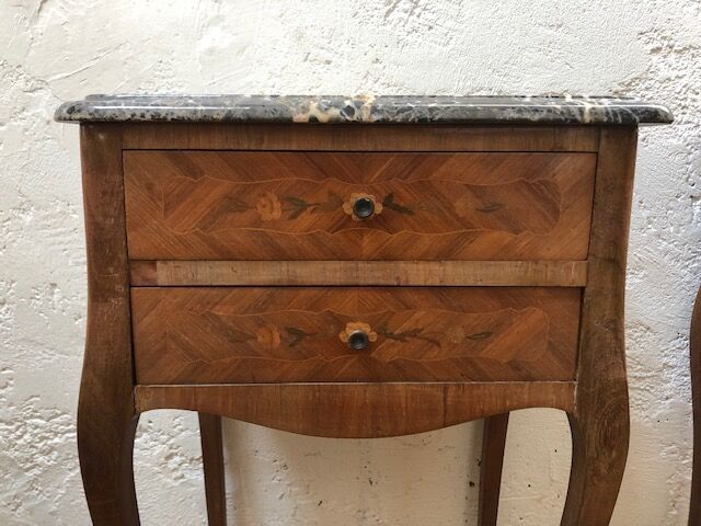 Louis XV-style bedside pair