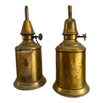 Set of 2 old kerosene lamps