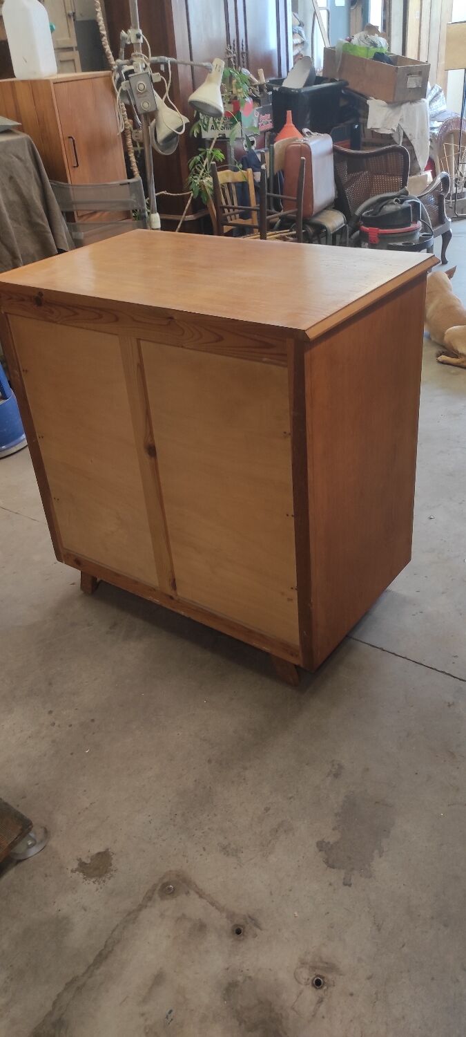 Vintage chest of drawers with 4 drawers, Scandinavian style compass feet