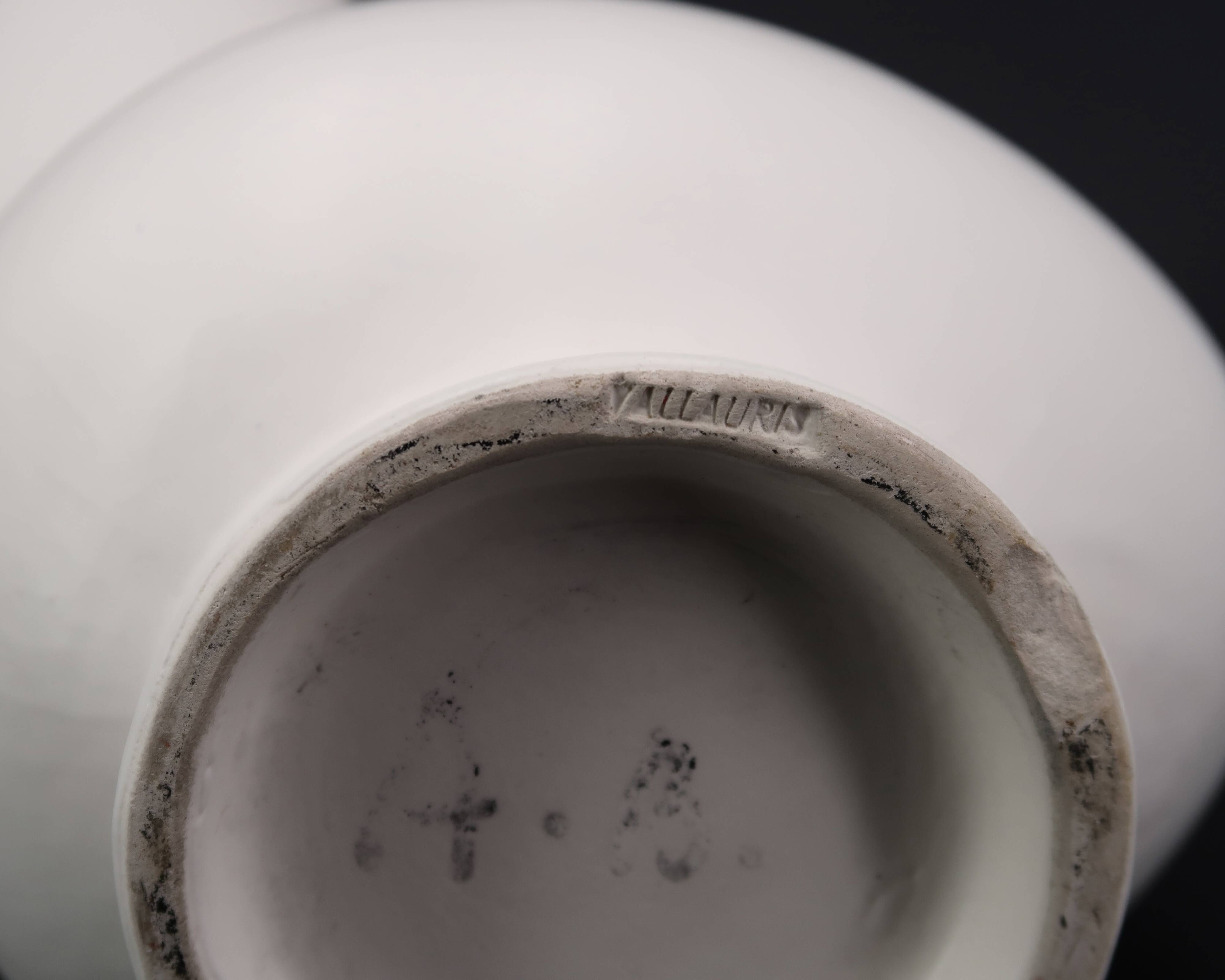 White ceramic pitcher by André Baud, Vallauris 1960s