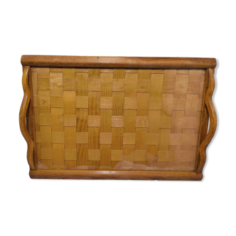 Plateau en bois tressé