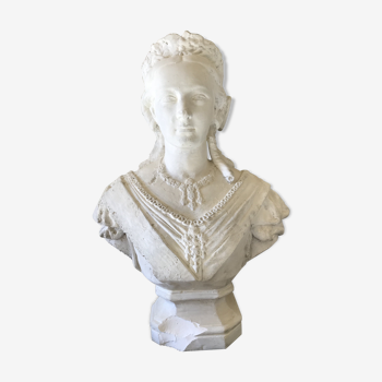 Bust of woman in white