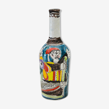 Bouteille en céramique italienne vintage par Giovanni De Simone, années 1950