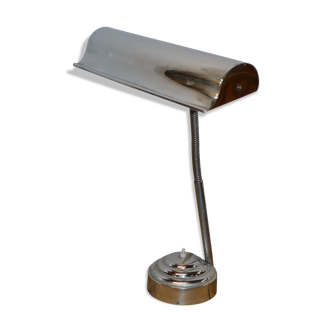 Chromed metal desk lamp