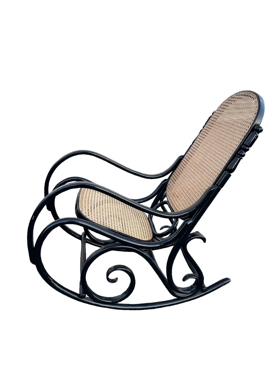 black cane rocking chair
