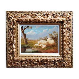 Tableau "Moutons au Pâturage"