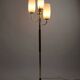 Brass & Teak Three-Light Candelabra Floor Lamp — Scandinavia, 1940s/1950s