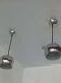 Pair of 70s/80s chrome ball pendant lights.