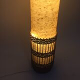 Fiberglass and rattan floor lamp