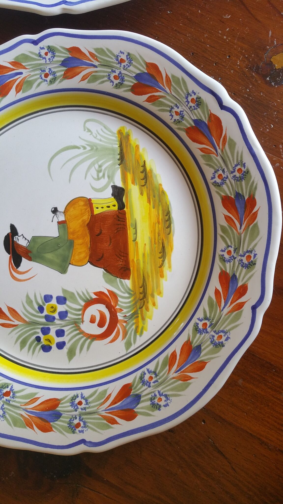 2 Breton Henriot plates from the Quimper earthenware factory