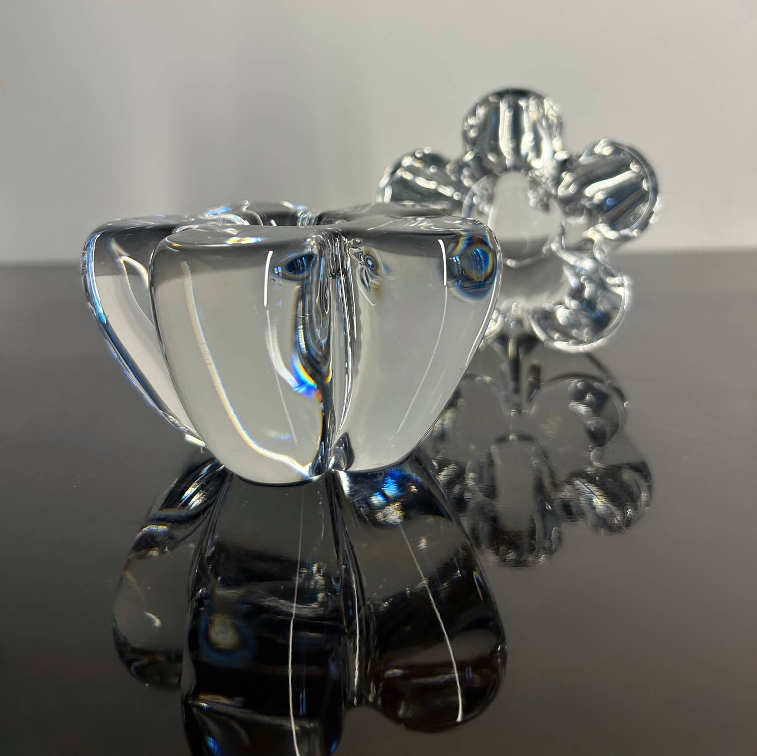 Daum crystal candle holders from the 60s