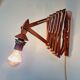 Pair of teak scissor wall lights, Scandinavian style, 1960s