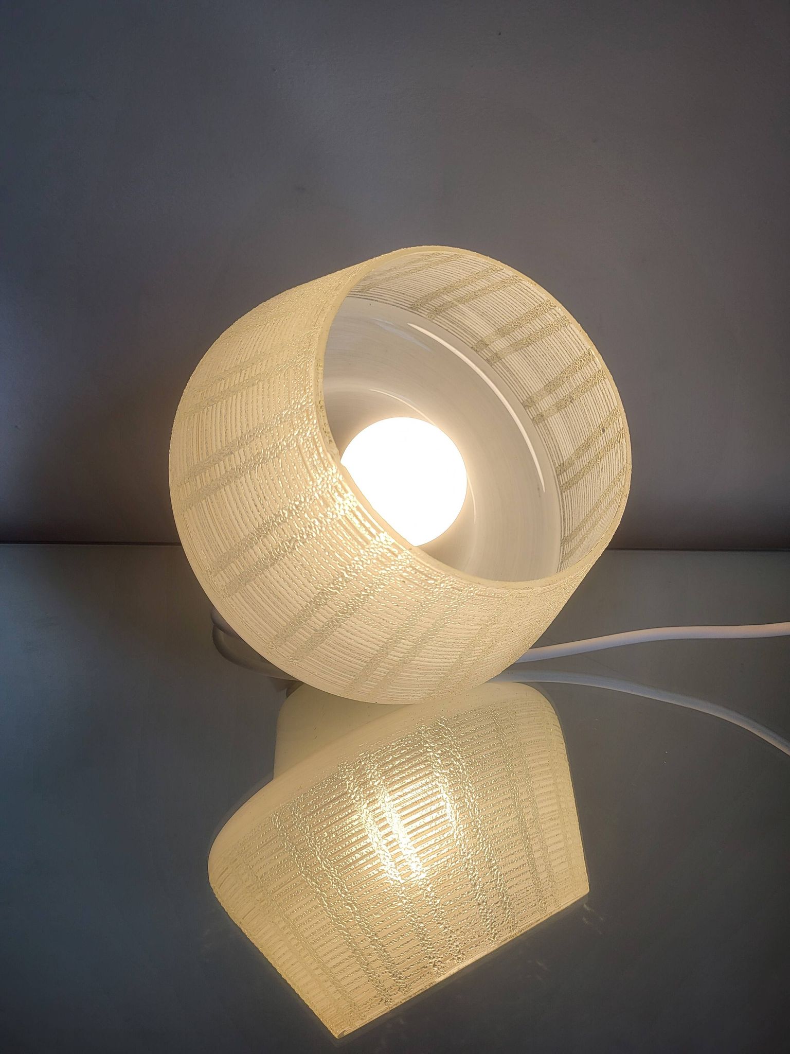 Vintage pendant lamp in glaze, with relief structure, 1980s.
