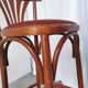 Mid-Century Thonet Style Bar Stools: Red Faux Leather Seat, Set of 2